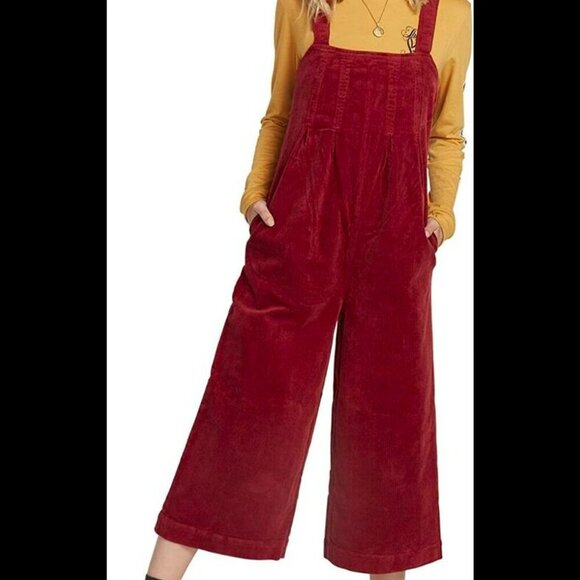 Volcom Pants - Volcom Women's Oh My Cord Wide Leg Crop Jumpsuit SIZE S (4/6)